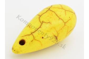 Obrázok pre 0014 Tyrkys umelý žltý  Teardrop  23x10mm 