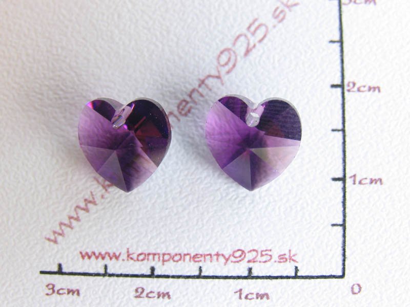 Obrázok pre 6202/6228 Srdce Amethyst 18x17,5mm 