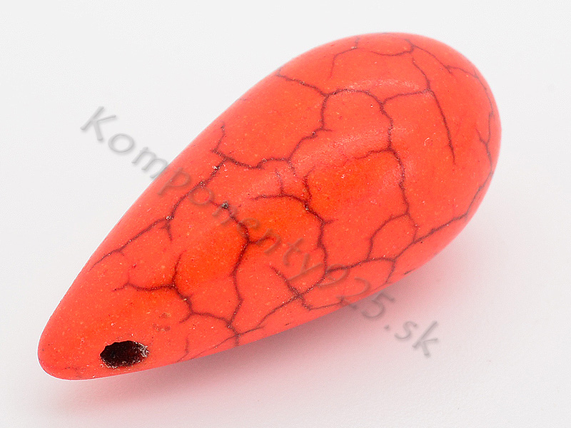 Obrázok pre 0013 Tyrkys umelý oranžový  Teardrop  23x10mm 