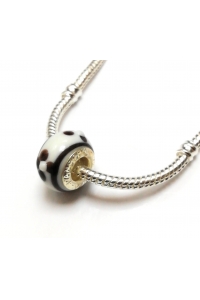 Obrázok pre 0161 Korálka pandorka bielo-hnedý twist