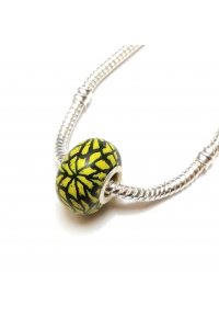 Obrázok pre 0132 Korálka pandorka Fimo žltá pavučina