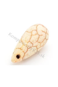 Obrázok pre 0011 Tyrkys umelý biely  Teardrop  23x10mm 