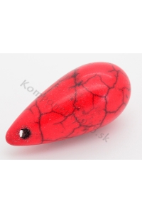 Obrázok pre 0017 Tyrkys umelý červený  Teardrop  23x10mm 