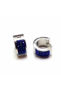 Obrázok pre Naušničky z chirurg. ocele strieborné s kryštálikmi Sapphire 7x13mm