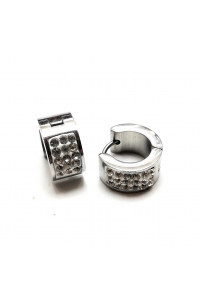 Obrázok pre Naušničky z chirurgickej ocele strieborné s kryštálikmi Crystal 7x13mm