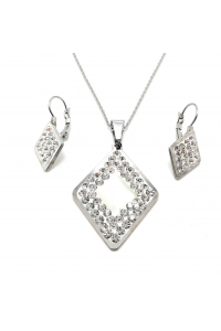 Obrázok pre Set Rhombus crystal z chirurgickej ocele strieborný