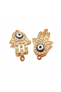 Obrázok pre 0066 Konektor Hamsa 30mm zlatá farba
